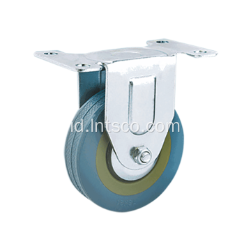 3 inch abu-abu karet rigid caster wheel